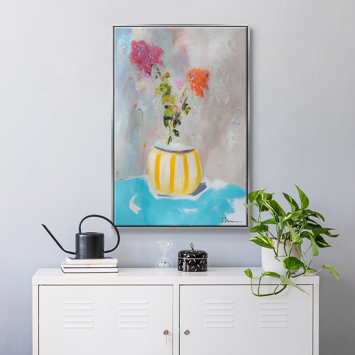 Coin Purse Full of Petals Framed Premium Gallery Wrapped Canvas - Ready to Hang