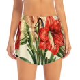 thumbnail image 4 of Lsque Vibrant Amaryllis Flowers Printed Women's Running Shorts with Liner Pockets,Elastic Quick Dry Workout Athletic Gym Yoga Shorts,Womens High Waist Shorts-, 4 of 9