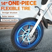 Gocio 14 Foldable Electric Bike, 375Wh 48V Electric Bicycles for Adults Women Teens, Peak 500W City Commuter Cruiser Ebikes, LED Display, E bike One-Piece Tire with 5 Riding Modes UL2849 Certified
