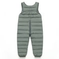 thumbnail image 3 of Toddler Boys Girls Snow Pants Winter Warm Down Coat Jumpsuit Classic Windproof Ski Snow Bib Overalls Snowsuit with Pockets Light Green 12-18 Months, 3 of 4