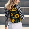 thumbnail image 7 of XMXT Backpack for School Work, Sunflower Black Background Canvas Bookbag Travel Bag for Women Men, S, 7 of 7