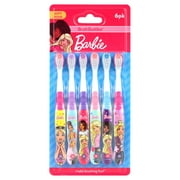 Brush Buddies Barbie Kids Toothbrushes, Manual Toothbrushes for Kids, Toothbrush for Toddlers 2-4 Years, Soft Toothbrushes, 6PK