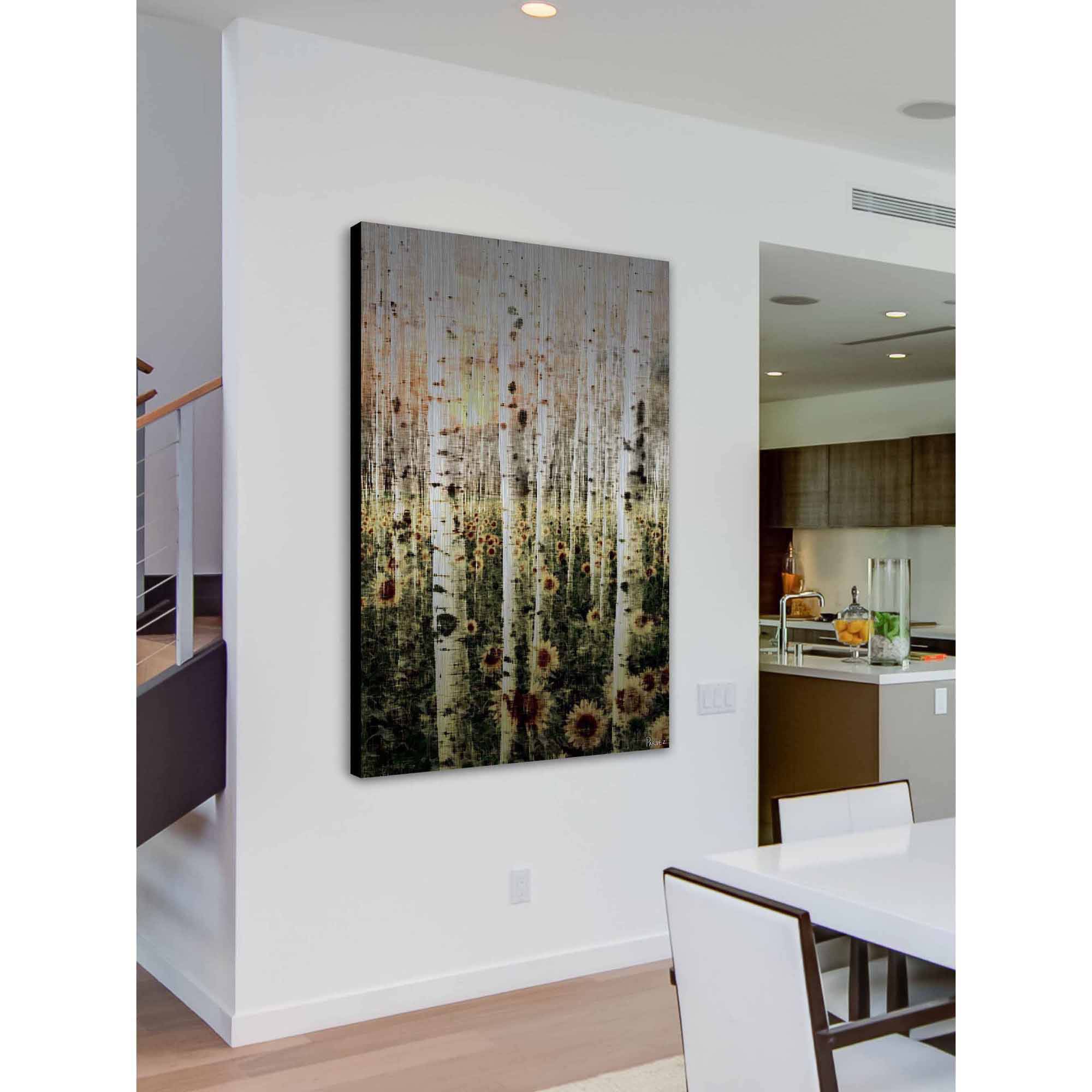 Parvez Taj  'Daisy Forest' Painting Print on Brushed Aluminum 12 x 18