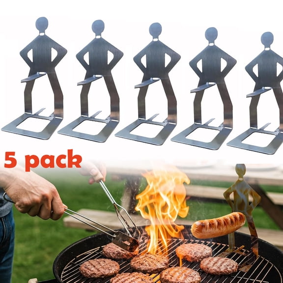 5Pack Reusable Hot Dog Holders, Stainless Steel Sausage Stands Portable Hot Dog Barbecue Grill Accessories for Camping & Party Gifts