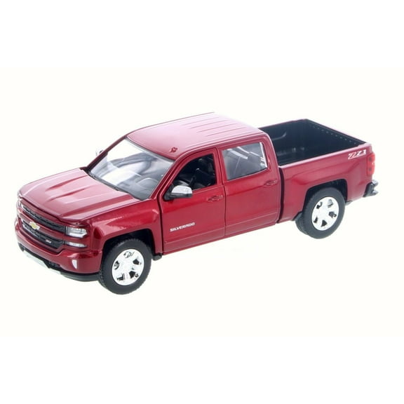 2017 Chevy Silverado 1500 LT Z71 Crew Cab Truck, Red - Motor Max 79348R - 1/27 Scale Diecast Model Toy Car
