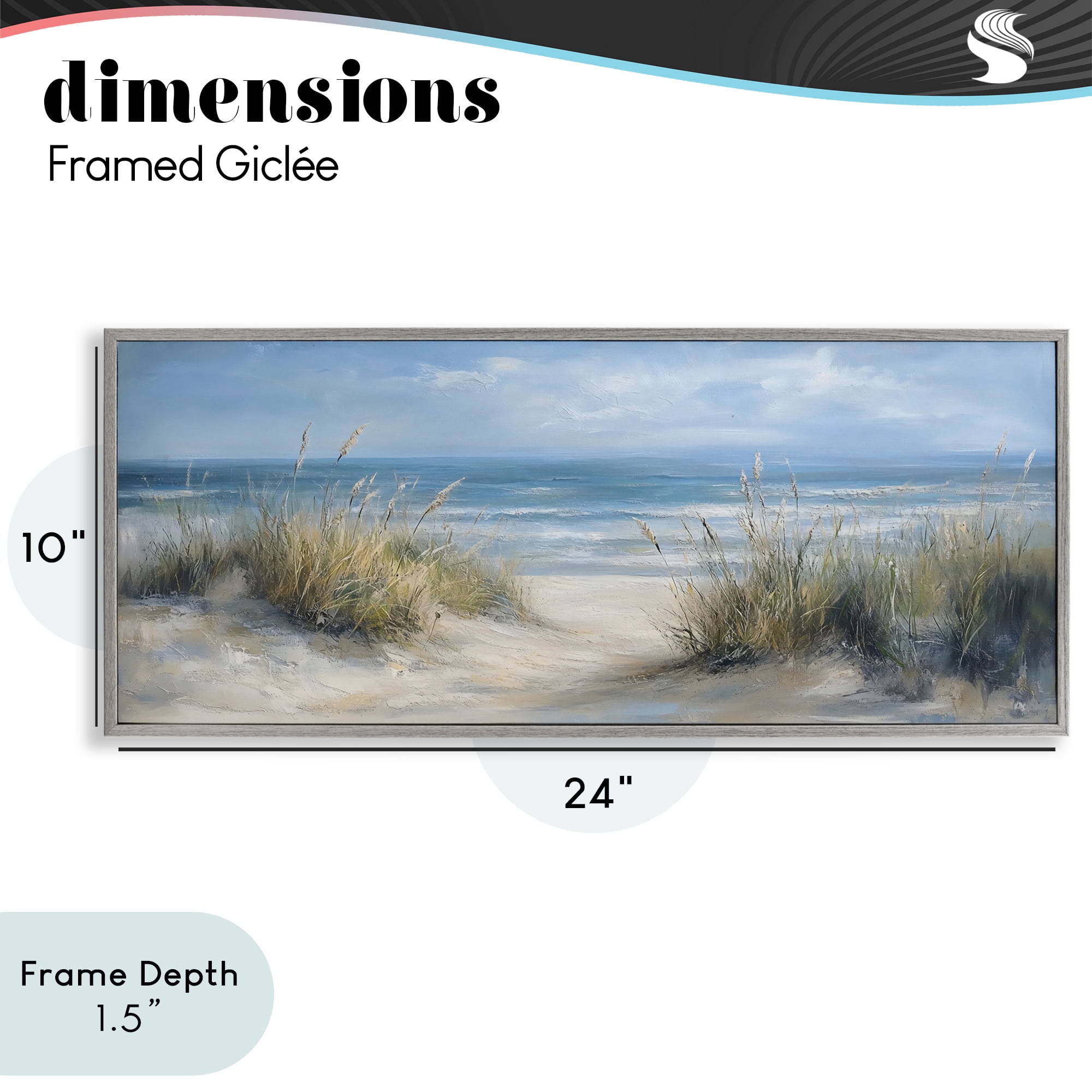 Stupell Industries Coastal Peace Dunes Gray Framed Giclee Art, design by LSR Design Studio