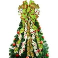 thumbnail image 5 of 1 Pcs Christmas Tree Topper Large Bow Red And Green Polka Dot Ornament, Decorative Gift Bow Home Decoration For Holiday Party Indoor Outdoor, 5 of 5