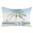thumbnail image 2 of Summer Beach Chair Queen Size Pillow Cover, Pillowcase Protectors with Zipper, Breathable Decorative Throw Pillow Case Cover, Coastal Palm Trees Canoeing Pillow Shams for Couch Sofa 20x30Inch, 2 of 8