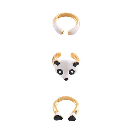 FOLOYORI Panda Shaped Rings for Women Creative and Adorable Jewelry 1Set
