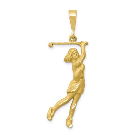 10k Yellow Gold GOLF Charm Pendant
