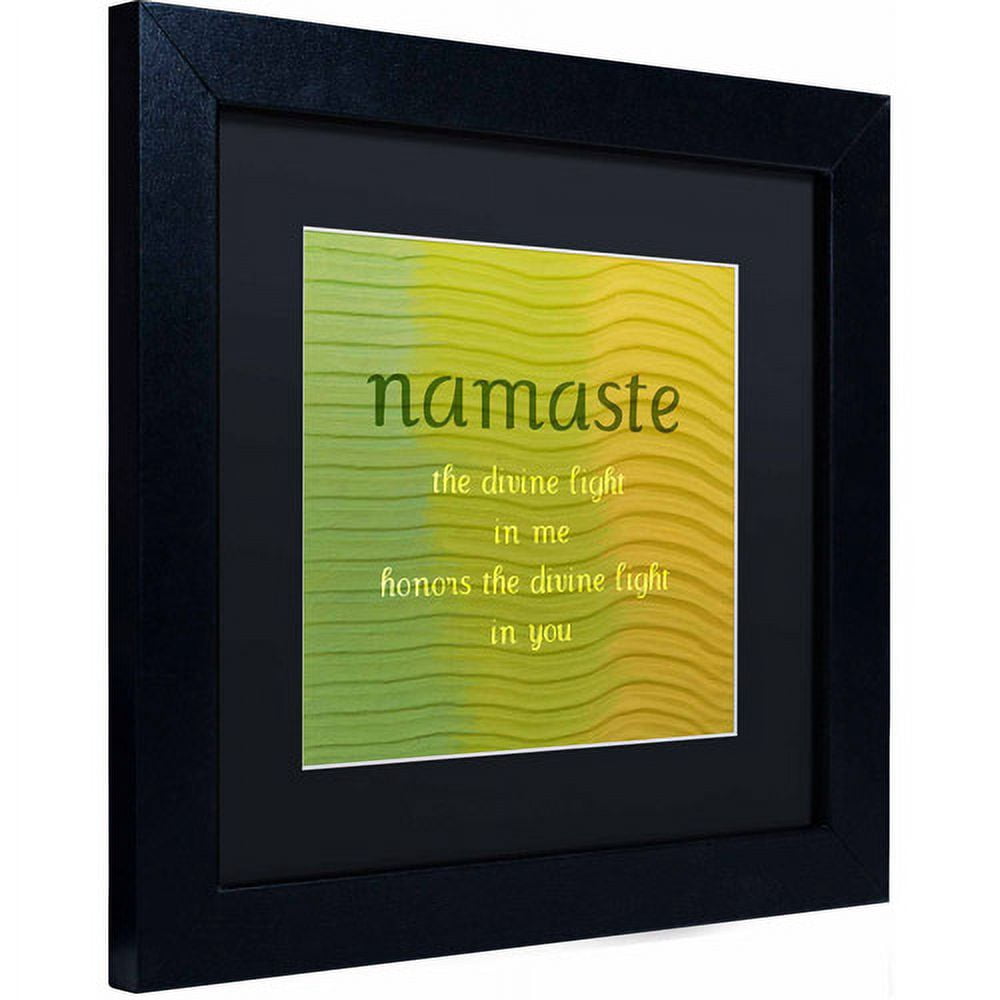 Trademark Fine Art "Namaste" Canvas Art by Michelle Calkins, Black Matte, Black Frame