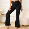 thumbnail image 5 of Gyujnb Cross V Waist Maternity Bootcut Jeans Stretch Denim High Waist Belly Support Slim Flared Pregnancy Daily Trousers,XL, 5 of 5