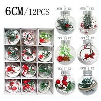 12 pc Christmas Ball Bauble Ornament Glittering Christmas Indoor Outdoor Hanging Decoration Holiday Party Wedding Halloween Thanksgiving Valentine's Day Decor