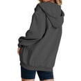 thumbnail image 6 of Women's Half Zip Hoodie Oversized Fleece Pullover Sweatshirt Drop Shoulder Kangaroo Pocket Cozy Fall Tops, S-2XL, 6 of 9