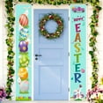 thumbnail image 2 of CoreLiving Easter Door Banner Outdoor Decor Spring Seasonal Welcome Sign Bunny Rabbit Eggs Carrot Design Double Sided Porch Hanging Flag 12x71 Inch, 2 of 7