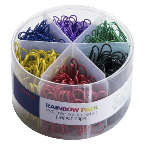 Paper Clips Officemate con revestimiento de PVC sin color, 450 clips