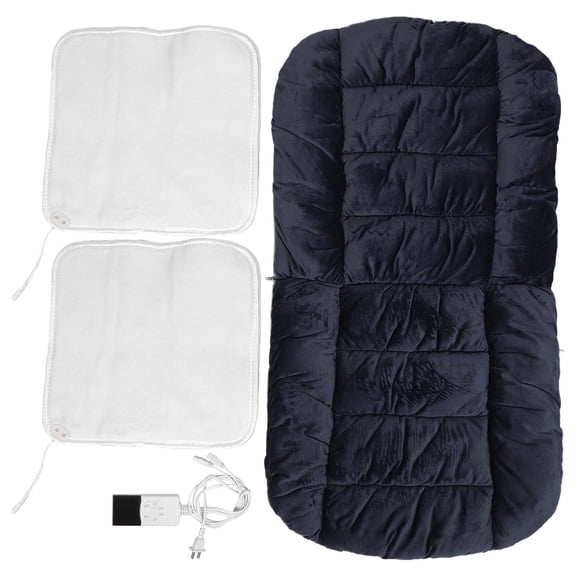 ELAYARD Electric Heat Seat Pad for Desk Chair with Plush Fabric and Secure Straps Dark Grey