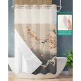 thumbnail image 2 of No Hook Shower Curtain with Snap in Liner, Spring Hand Painted Ink Style Plant Plum Blossom Hotel Shower Curtains for Bathroom, Washable Shower Curtain Liner Set with Mesh Top Window, 36"x72", 2 of 6