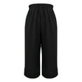 thumbnail image 4 of Maean Women's Capris Pants Elastic Waisted 3/4 Length Pants Summer Casual Work Wide Leg Cropped Trousers, 4 of 6