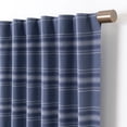 thumbnail image 2 of Martha Stewart Ruffle Stripe Curtain Panel Pair Poseidon Blue, Pole Top, Light Filtering, Indoor, Adult, 2 Piece Set, 50" x 63", 2 of 5