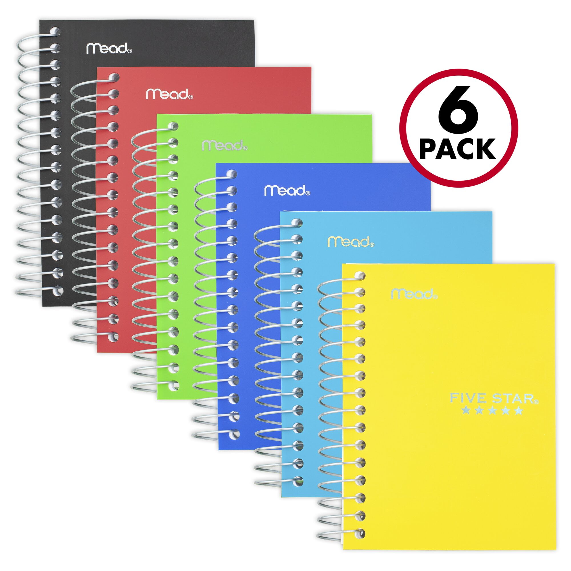 Five Star Fat Lil Wirebound Notebook College Ruled 3 12 x 5 12 6 Pack