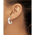 thumbnail image 3 of Sterling Silver Fancy J-Hoop Post Earrings (23 X 23) Made In Thailand qe232, 3 of 5