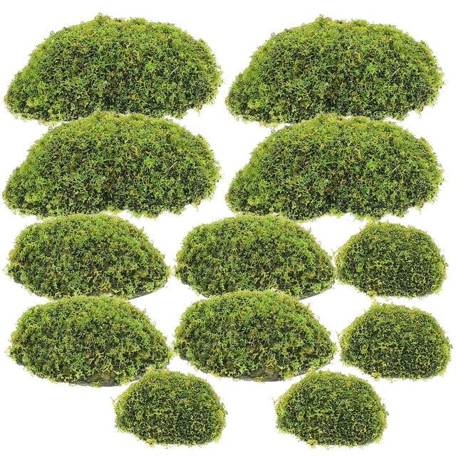 SWETRACE 12Ud Adornos De Piedra Con Musgo Imitado Para De Pared Y Jardín