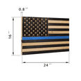 thumbnail image 4 of CONSDAN-Wooden American Flag- Handcrafted Wall Decor- USA Grown Hardwood-Thin Blue Line- 24"x16", 4 of 5