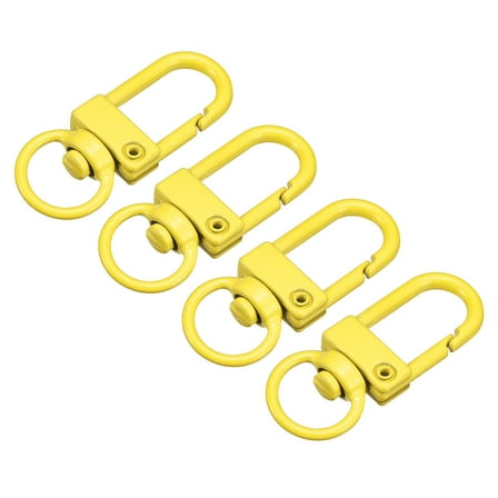 Swivel Clasps Snap Hook, 33x13mm Lobster Claw Clasp for DIY Yellow, 4Pack