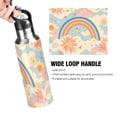 thumbnail image 4 of Yayeee 33oz Insulated Water Bottle Double Wall Stainless Steel with Flip Straw Lid, Pink Retro Sun, 4 of 7