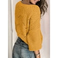 thumbnail image 3 of HOTAPEI Pullover Sweaters for Women Elegant Crochet Hollow Out Sweater Long Sleeve Sweaters Crewneck Knitwear Pullover Tops, 3 of 6