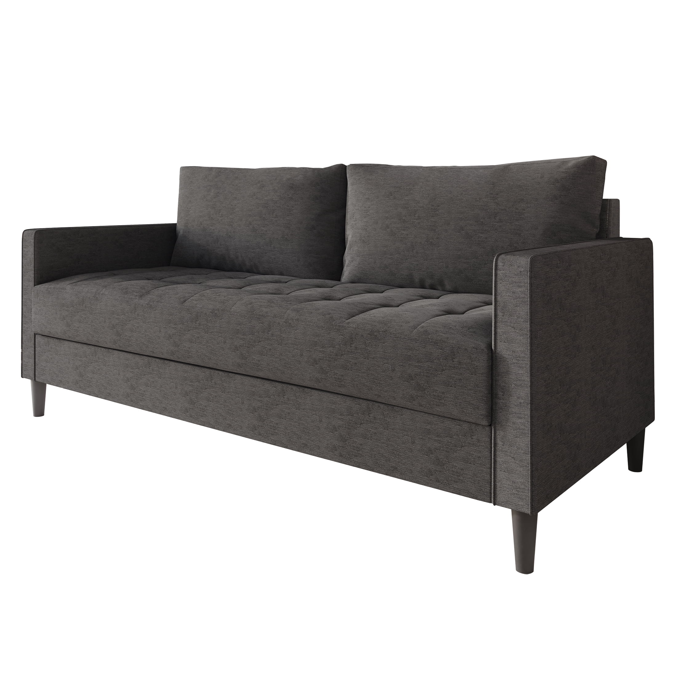 Castle Place Classic Linen Upholstered Sofa, Dark Grey