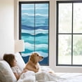 thumbnail image 2 of Summer Coastal Window Privacy Film Abstract Ocean Wave Blue Teal Stripes Decorative Glass Window Film UV Blocking Static Cling Non-Adhesive Sticker Covering for Home Door 23.6 x 59 inches, 2 of 7
