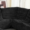 thumbnail image 2 of Congermom Bean Bag Chair, Memory Foam Bean Bag Chairs for Adults, Fireside Corner Chair Lazy Floor Corner Sofa for Living Room, Bedroom, Dorm, Office (BLACK), 2 of 7