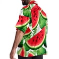 thumbnail image 3 of Watermelon Men's Casual Button Down Short Sleeve Printed Summer Beach Shirts, 3 of 6