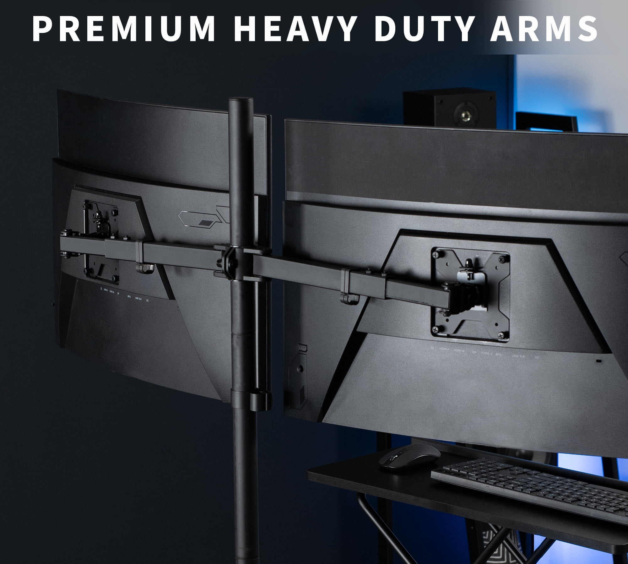 VIVO Extra Tall Telescoping Dual 27" to 38" Ultrawide Monitor Desk Mount Stand