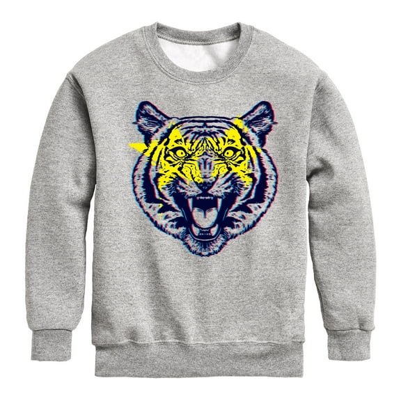 Instant Message - Star Eyed Tiger - Toddler & Youth Crewneck Fleece Sweatshirt