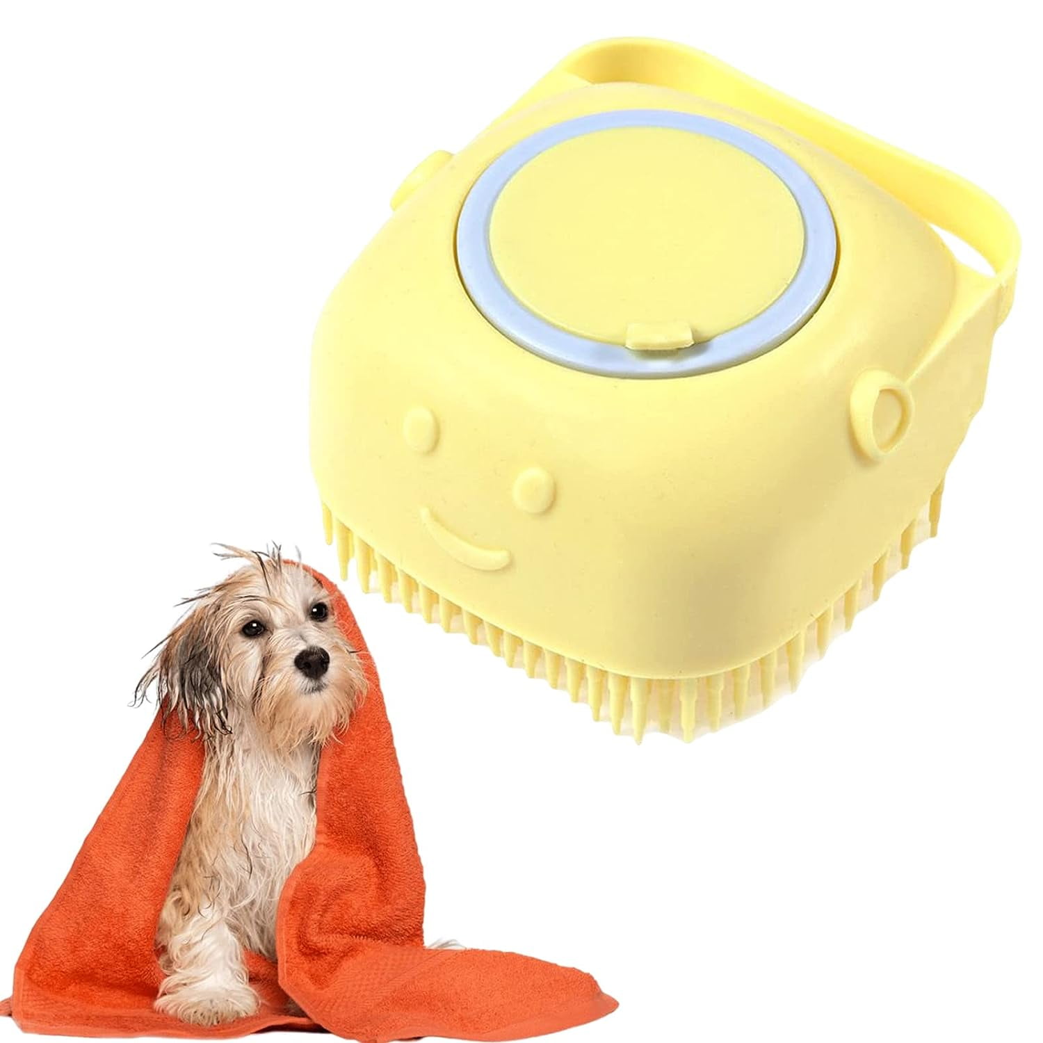 Best Shampoo Brush For Dogs 2-in-1 Dog Bath Brush With Shampoo