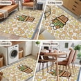 thumbnail image 5 of 3'x5' Rug for Living Room Bedroom, Easter Washable Area Rugs Non-Slip Carpet Mats, Bunny Ears Spring Yellow Flowers Potted Plant Rustic Indoor Low Pile Area Rug Runner for Kitchen, Mudroom, 5 of 8