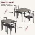 thumbnail image 4 of 3 Piece Dining Table Set with 2 Upholstered Chairs, Kitchen Metal Legs Wood Square Dining Table, 4 of 7