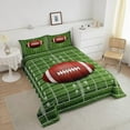 thumbnail image 4 of American Football Comforter Set Twin,Football Field Abstract Bedding Set Teens Adults Room Decor, Soccer Sport Game Quilt Set Green Brown Duvet Insert, 4 of 7