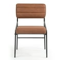 thumbnail image 5 of Becker Brown Faux Leather Dining Chair with Black Iron Legs, 5 of 8