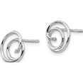 thumbnail image 2 of Sterling Silver Rh Plated White Ice .01Ct Diamond Post Earrings (10 X 10) Made In India qw317, 2 of 5