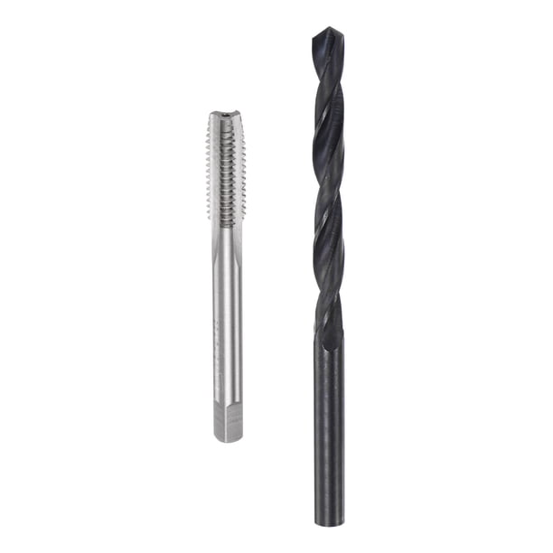 Juego de brocas y machos de roscar Uxcell Métrico M8 x 1.25 Macho de roscar y broca de torsión de óxido negro de 6.8 mm