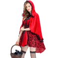 thumbnail image 5 of Disfraces de Halloween para mujer, moda retro, gótico, vestido de encaje, capa, minivestido de malla, conjuntos de disfraz de Halloween para mujer, 5 of 5