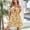 Yellow, variant on ZHUGeLI Womens Summer Dresses 2024 New Women's Summer Fashion Casual Deep V-Neck Printed Short Sleeve Lace-up Dress Up to 50% off