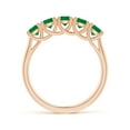 thumbnail image 2 of ANGARA Natural Half Eternity Five Stone 1 ct Emerald Wedding Band in 14K Rose Gold for Women (Size-3.8mm) | May Birthstone, Birthday, Anniversary, Jewelry Gift for Women | Natural Emerald Ring, 2 of 13