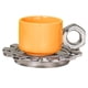 thumbnail image 2 of Taza de cerámica para café con leche con platillo, 250 ml, con asa, para té novedoso Naranja, 2 of 9