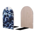 thumbnail image 2 of Lsque Blueberry Printed Wood Bookends,Non-Skid Bookend for Shelves,Heavy Duty Support Bookends,Non-Slip Foam Pads for Office, Home, and Library,1 Pair, 2 of 8