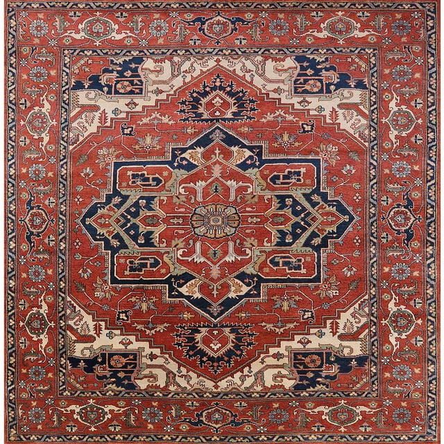 Ahgly Company Tapis d'Intérieur Lavable en Machine Carré Industriel Moderne Rouge Tomate, 4 Pieds Carré
